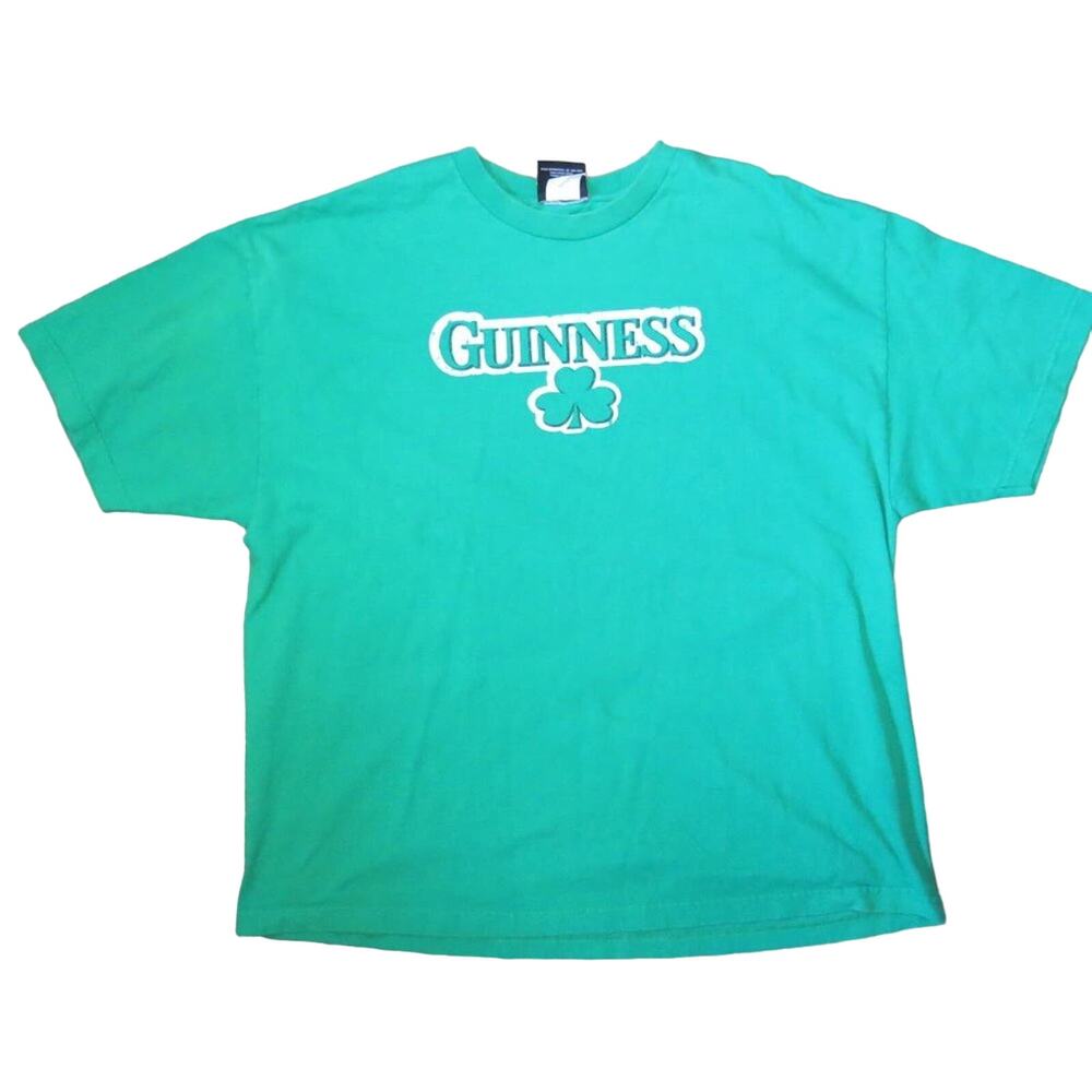 GUINNESS Beer T Shirt Size 2XL Men's Logo Shamrock Green St Patrick's Casual